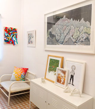 You can display your art just by leaning it against walls or resting it on the floor