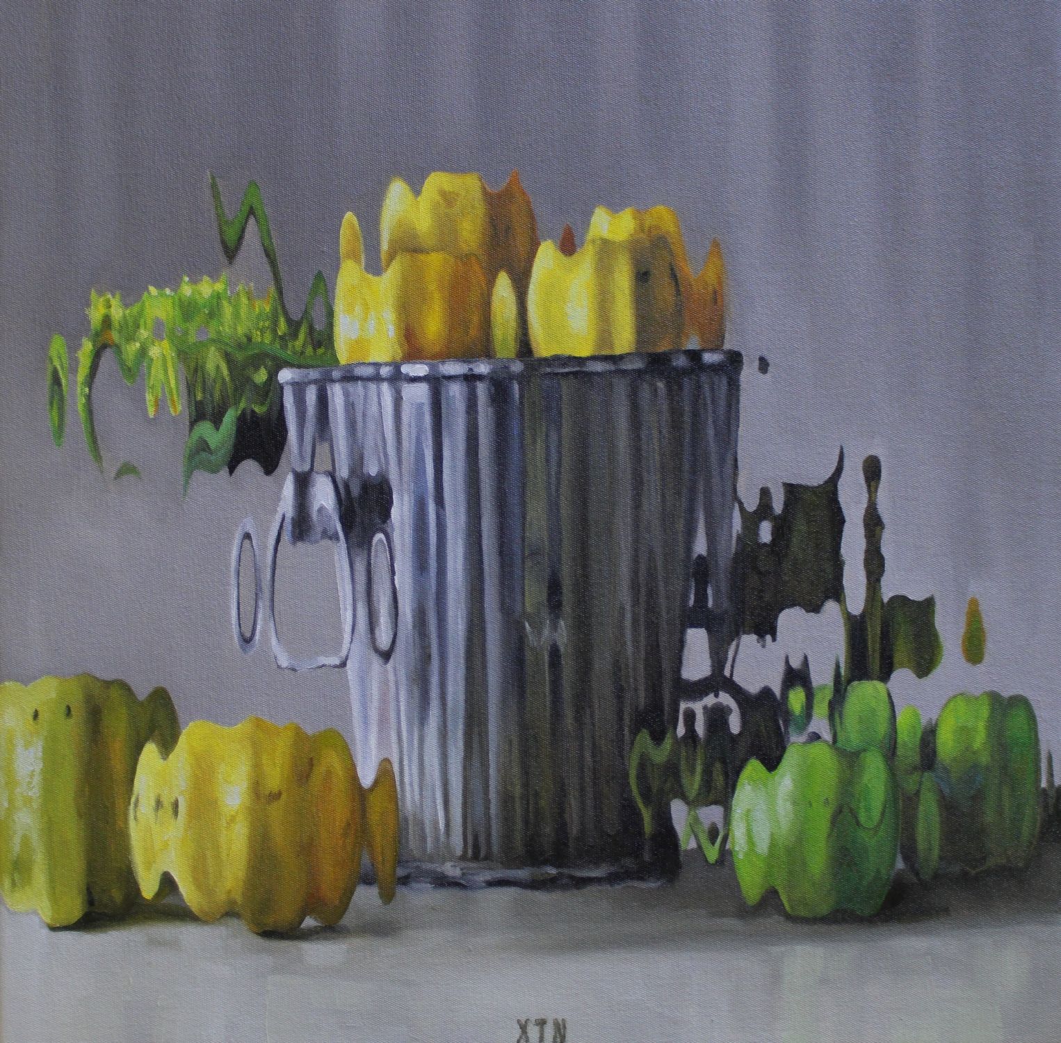 Oil on canvas painting of a fruit bowl 