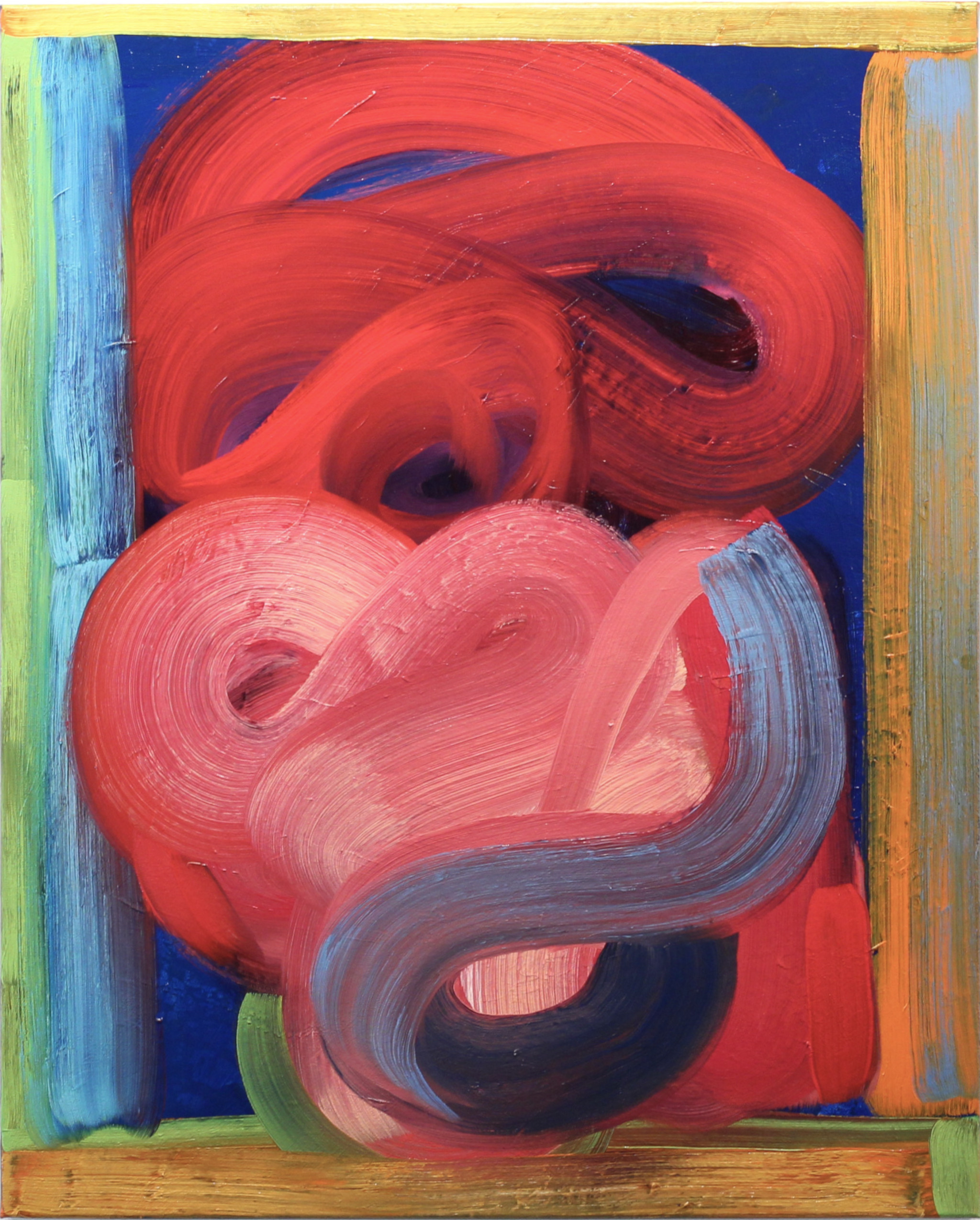 Matt Frock, 'Portrait Of The Heart' is an abstract oil painting evocative of a heart shape with broad, carefree brush strokes. 