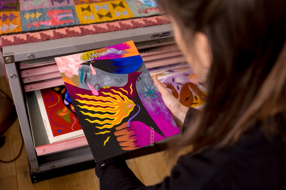 Artwork by contemporary artist Margaux Carpentier. Campaign artist for Affordable Art Fair Battersea Spring, 12 - 16 March.