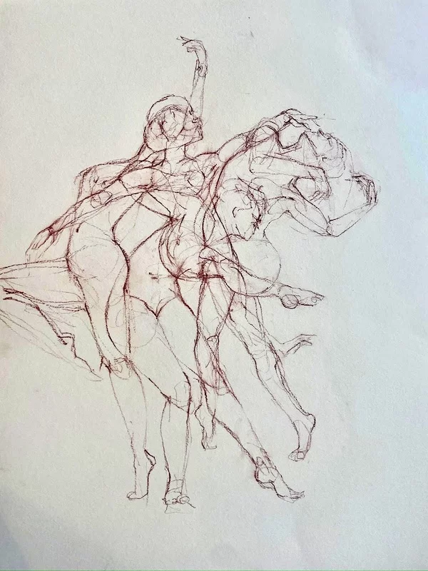 Katie Munro, Journey of the Dancers, £495 graphite drawing, Mae Gallery