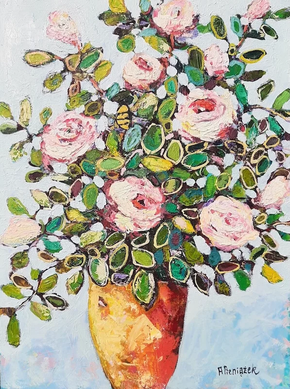 Ania Pienazek, Bouquet of Roses, oil on canvas, £475, No Naked Walls